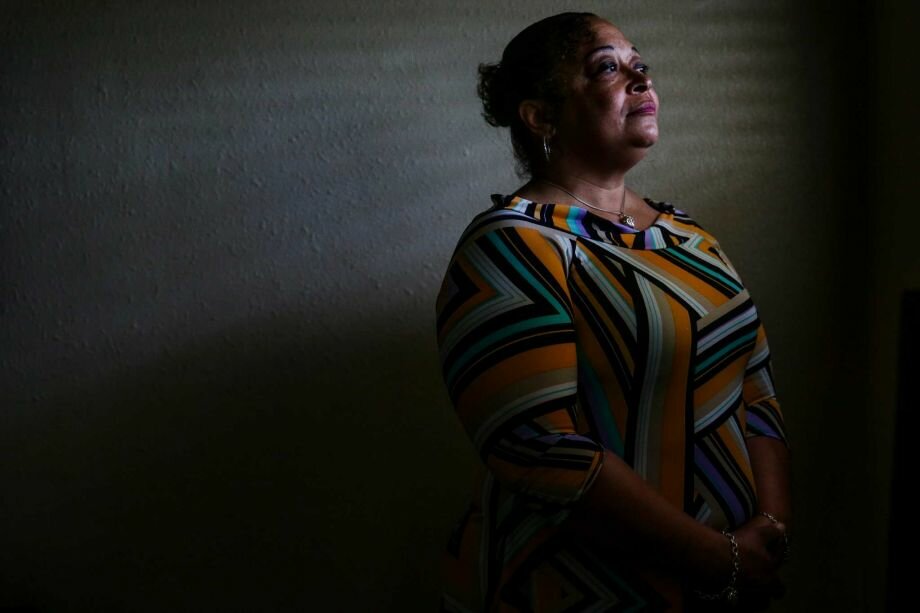 Precious Simon, who has been in Harris County's jail diversion program, stands in her new unit in Houston on Tuesday﻿. ﻿ Photo: Michael Ciaglo, Staff / © 2016 Houston Chronicle